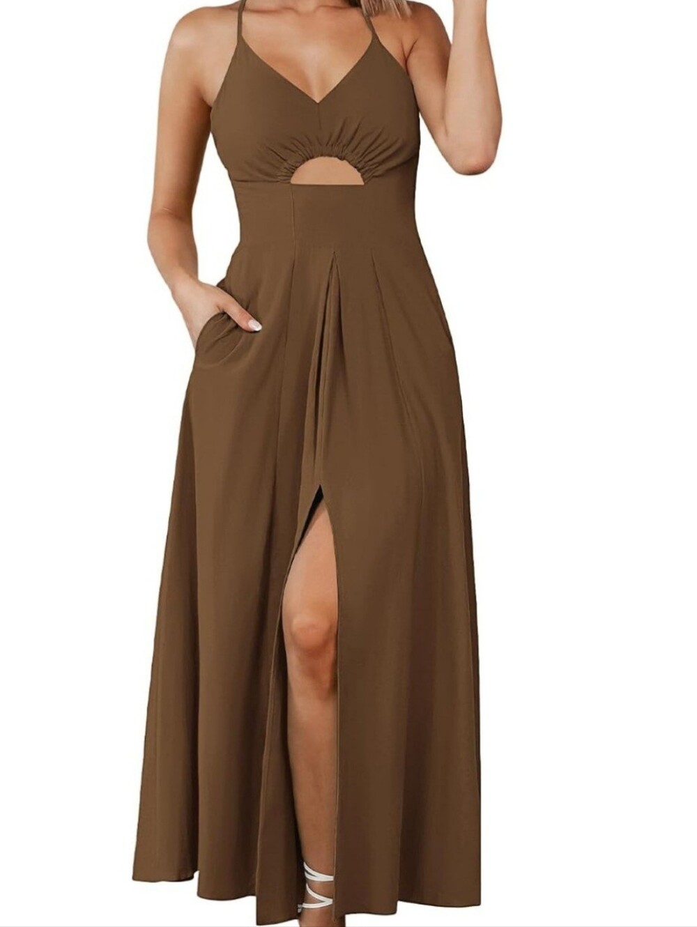 BTFBM Brown Cutout Maxi Dress Size XL New With Tags